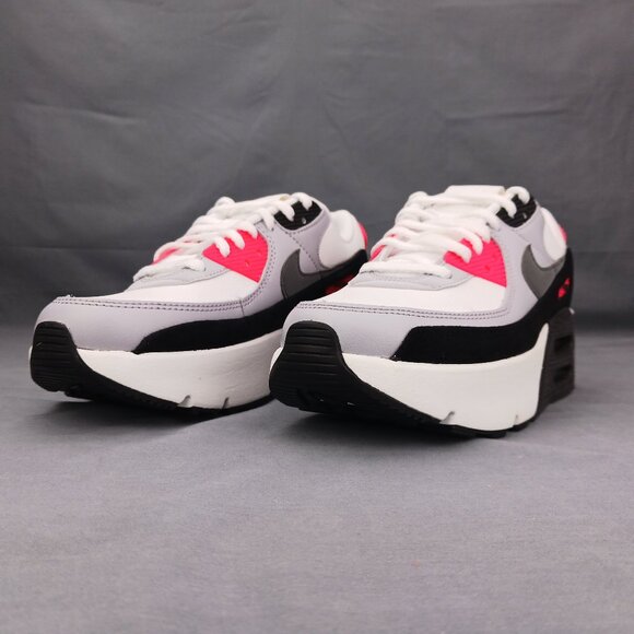 Nike Air Max 90 LV8 Woman's Shoes Summit White Grey Black FD4328 101 Sizes 7-9 - Picture 2 of 9